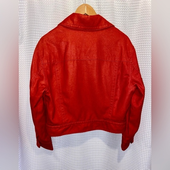 Women’s Banana Republic dune red hemp blend crop Amelia flight Jacket size small - Picture 12 of 16